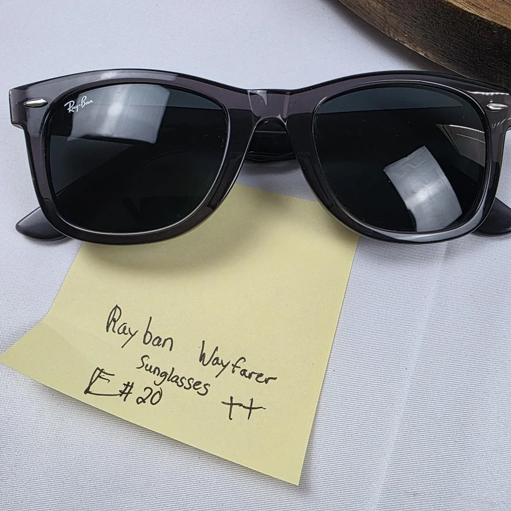 Ray-Ban RB2140 Wayfarer Sunglasses Mens 50-22 Black Gray Tinted Italy 6641/R5